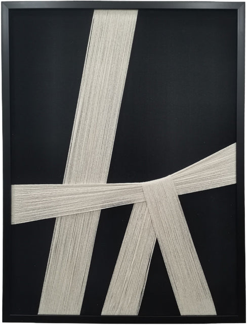 Cityscape, Thread Art, L60H80xW3cm, Beige/Black